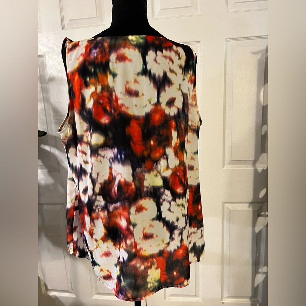LANE BRYANT Multicolor Abstract Printed Floral Sleeveless Blouse/Top Size - Picture 8 of 8